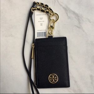 Tory Burch Lanyard Robinson ID Card Holder Keys